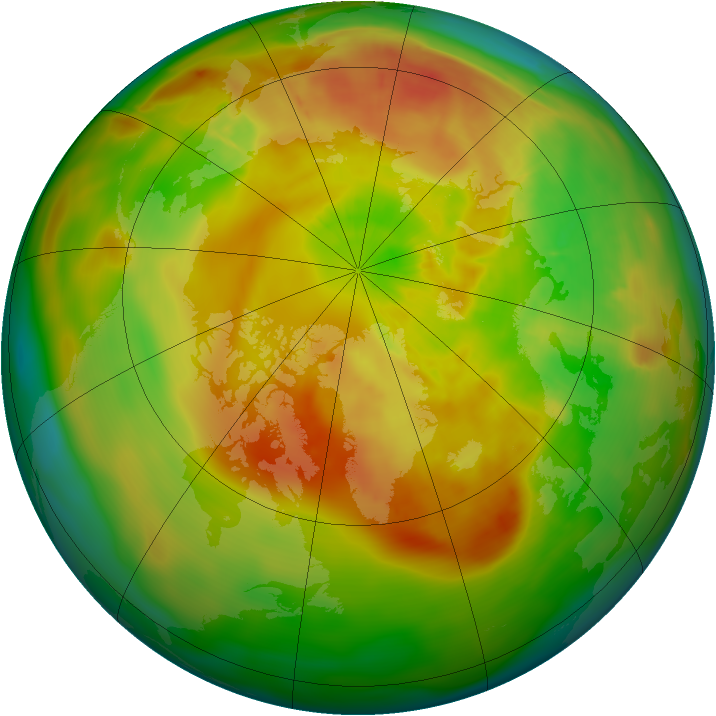 Arctic ozone map for 07 May 2009